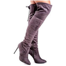 SEA Damenstiefel mit hohem Absatz Grau Timor