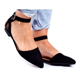 SEA Schwarze flache Ballerinas für Damen mit Gürtel mit Allison Spitz