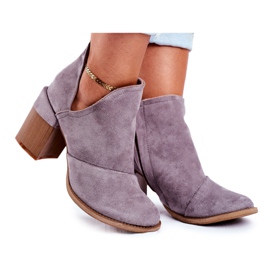 MSMG Damenstiefel an einem Absatz Grauer Meliori-Schnitt