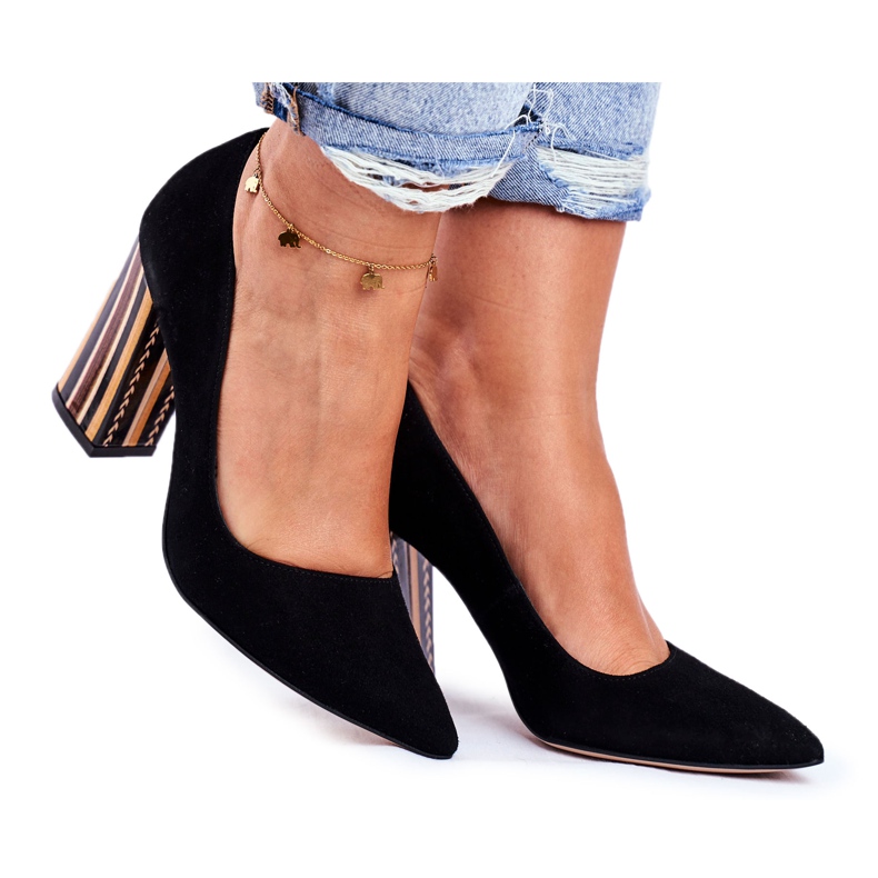 PV3 Damen Pumps Visconi Wildleder Schwarz 7417302/200