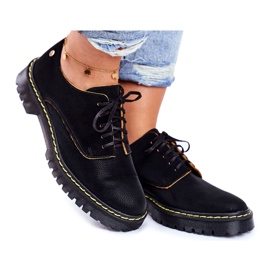 Damen Brogues Oxfords Leder Schwarz Maciejka 04087-01