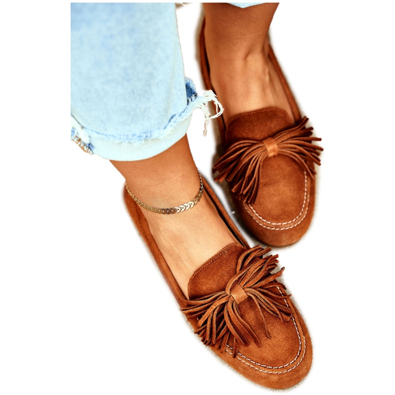 Damen Slipper Maciejka Leder Camel 04830 braun