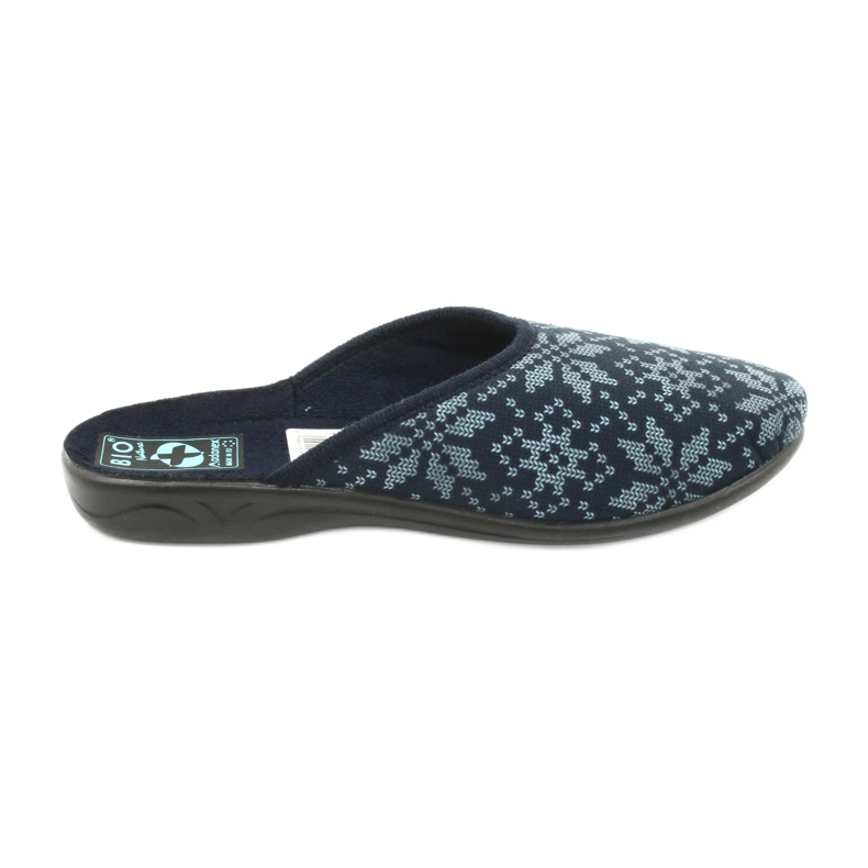 Velours-Hausschuhe Adanex 25405 Marineblau navy blau