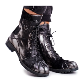 Warme Damen Lederstiefel Maciejka Schwarz 03961-01