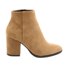 Kaniowski Frauen Lederstiefel K-0307 Toffee/Beige