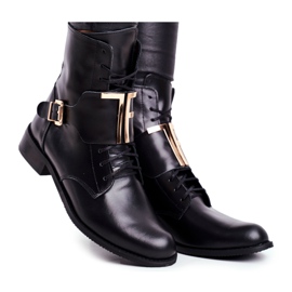 Damenstiefel Nicole Leder Schwarz 2591 golden
