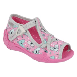 Befado Kinderschuhe 213P120 rosa silber- grau