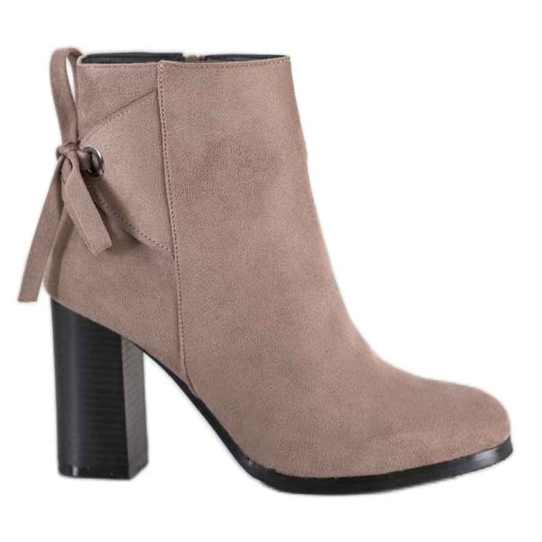 Goodin Stiefel mit dekorativer Bindung beige