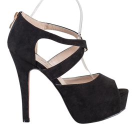 Queentina Offene Pumps auf der Plattform schwarz