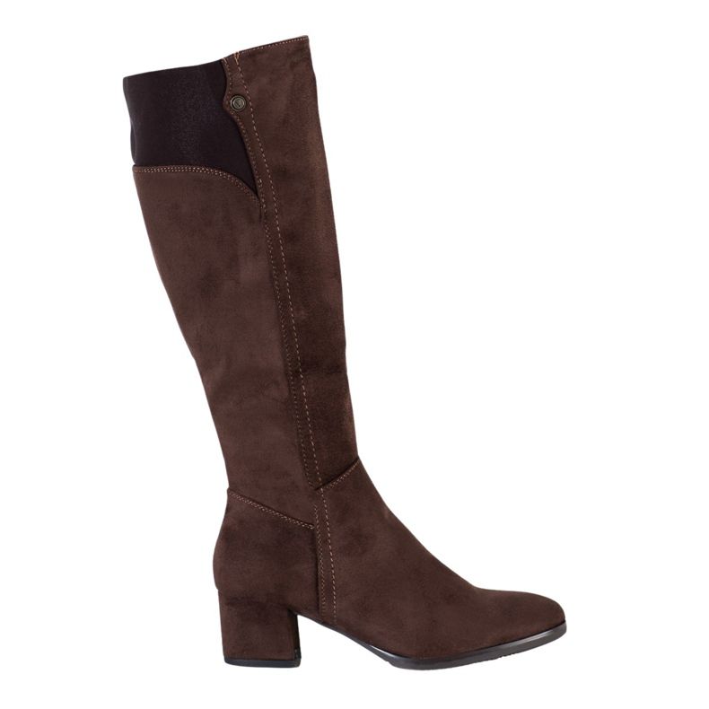 Goodin Braune Stiefel auf niedrigem Pfosten