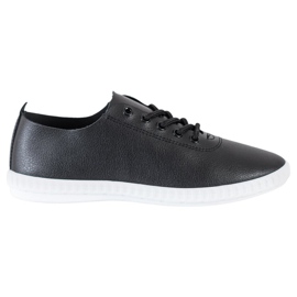 SHELOVET Schwarze Sneakers mit Öko-Leder