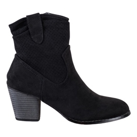 Bestelle Klassische durchbrochene Cowboystiefel schwarz