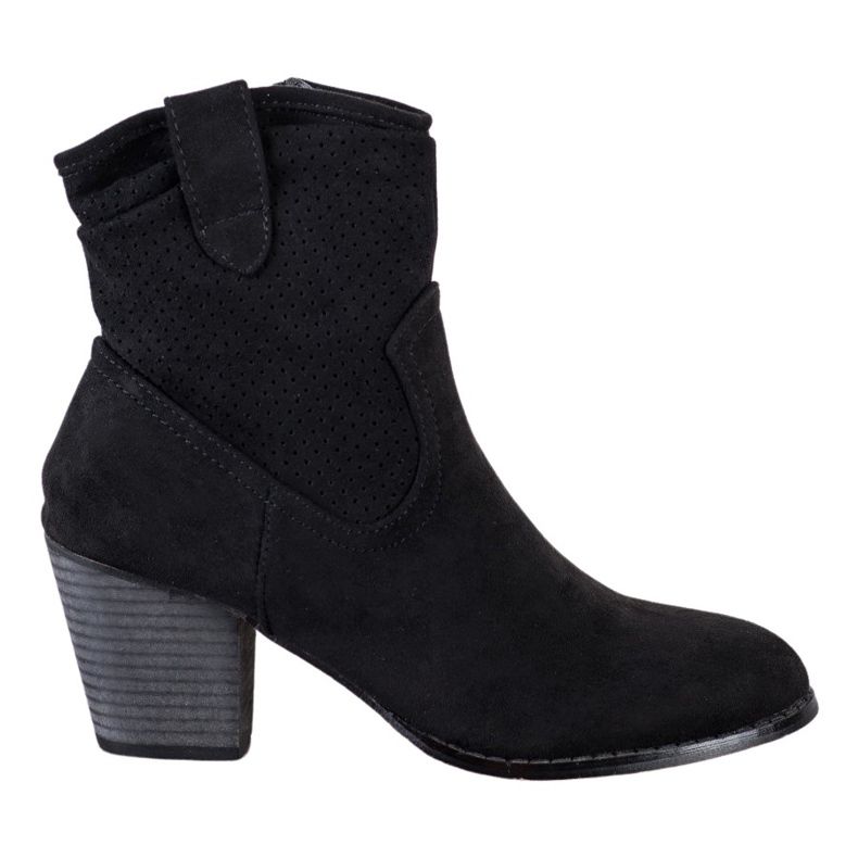 Bestelle Klassische durchbrochene Cowboystiefel schwarz