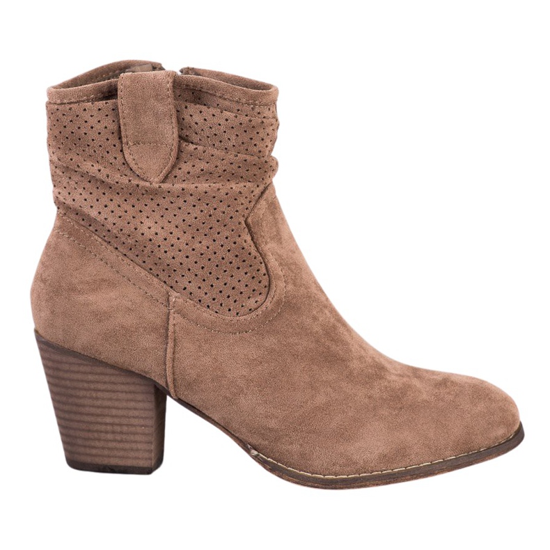 Bestelle Klassische durchbrochene Cowboystiefel beige