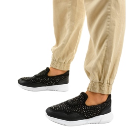 Schwarz-weiße Sportschuhe zum Hineinschlüpfen B84-1