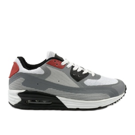 Graue Herrensportschuhe 1503 rot