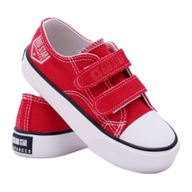 Kinder Sneaker Big Star mit Klettverschluss Rot FF374063 weiß