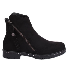 Schwarze Wildlederstiefel 6332 Schwarz