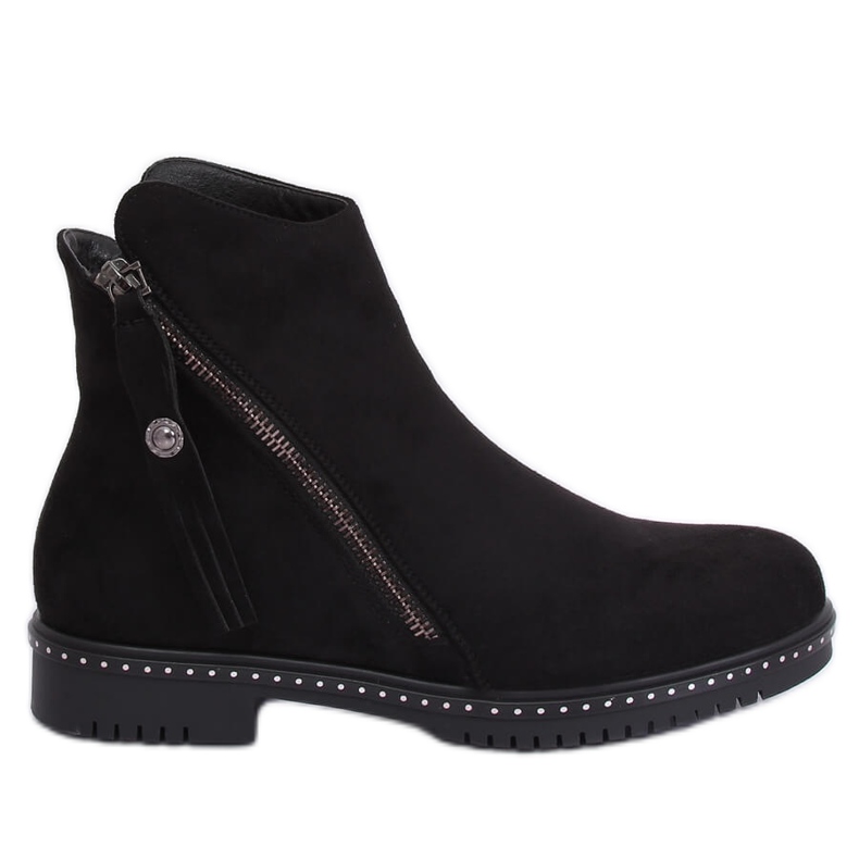 Schwarze Wildlederstiefel 6332 Schwarz