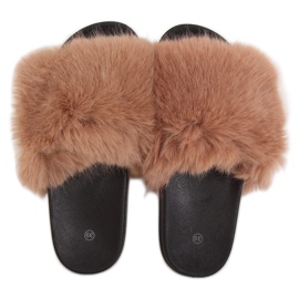 Hausschuhe mit Kamelfell CK107P Camel braun