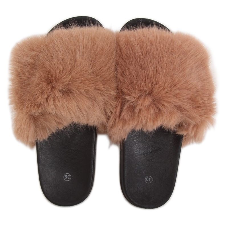 Hausschuhe mit Kamelfell CK107P Camel braun