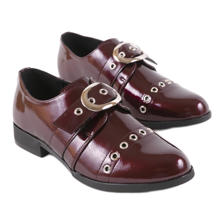 Rot lackierte Schuhe mit C18-6263-2 Schnalle