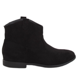 Schwarz TX-1876 Schwarze flache Cowboystiefel