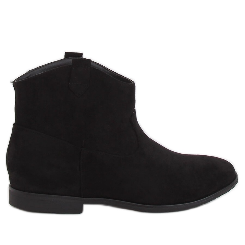 Schwarz TX-1876 Schwarze flache Cowboystiefel