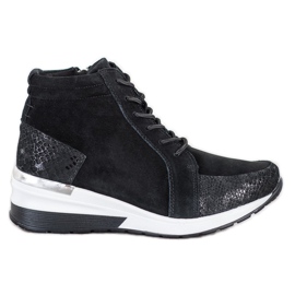 Filippo Schnürstiefel aus Leder schwarz