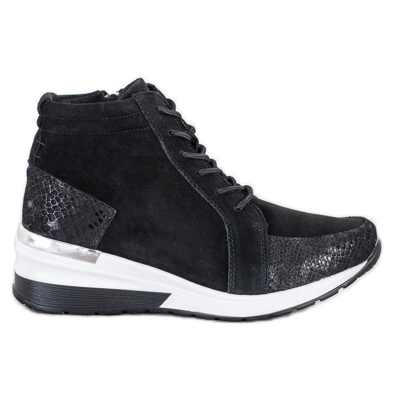 Filippo Schnürstiefel aus Leder schwarz