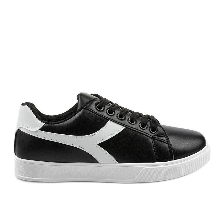 Schwarze stylische Damen Sneaker LV99P-1 weiß