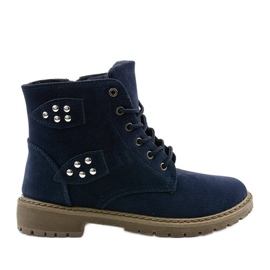 Marineblaue Wanderschuhe mit Delothia-Reißverschluss