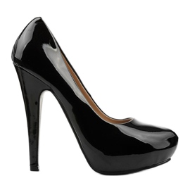 Schwarze hohe Lackabsätze von Assala