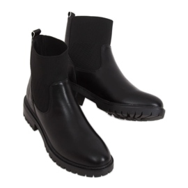 Schwarze Chelsea-Boots, schwarz 1216-PA Schwarz