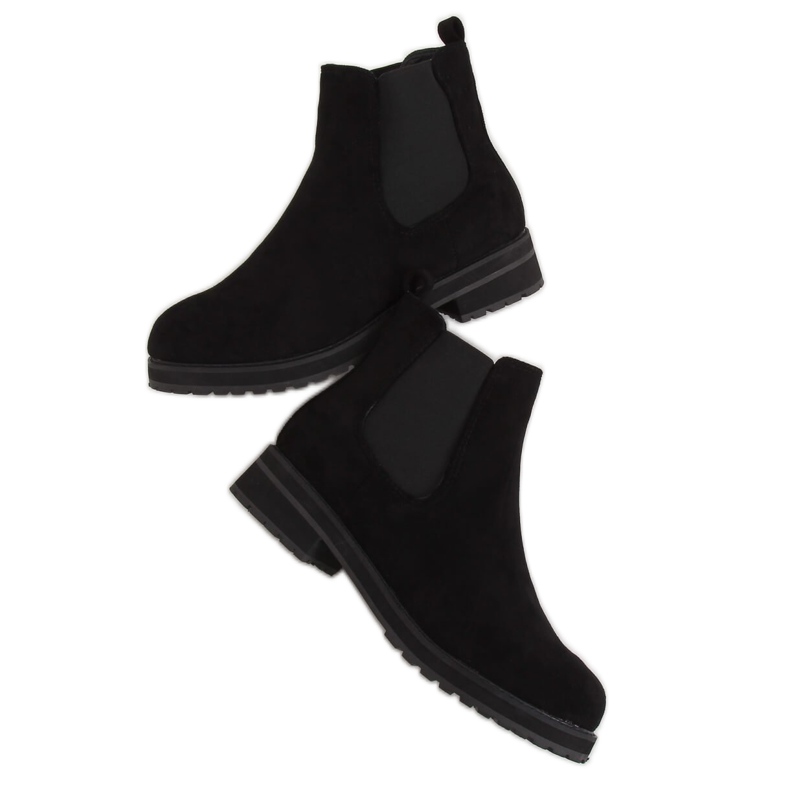 Schwarze Chelsea Boots für Damen schwarz F-3799 Black
