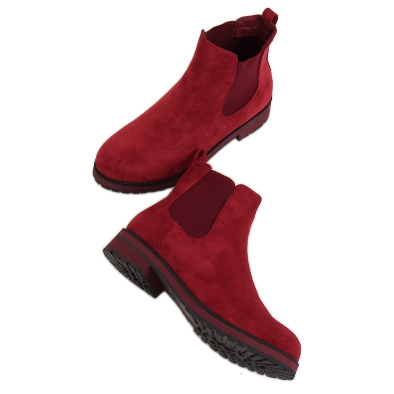 Kastanienbraune Damenstiefel F-3799 Wine rot