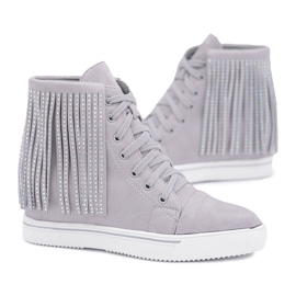 Damen Sneaker Lu Boo mit Fransen Grau Shanika