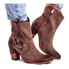 Exquisite Quintana Stiefel aus Cappuccino-Leder für Damen mit hohem Absatz braun