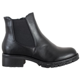 SHELOVET Chelsea-Boots mit Kristallen schwarz