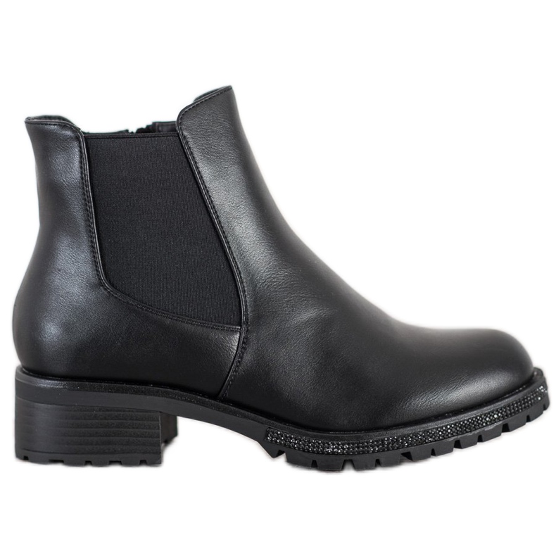SHELOVET Chelsea-Boots mit Kristallen schwarz