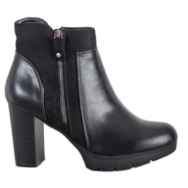 Weide Schwarze Stiefeletten mit Reißverschluss