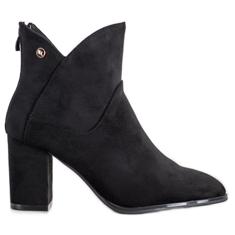 SHELOVET Stiefel mit hohen Absätzen aus Wildleder schwarz