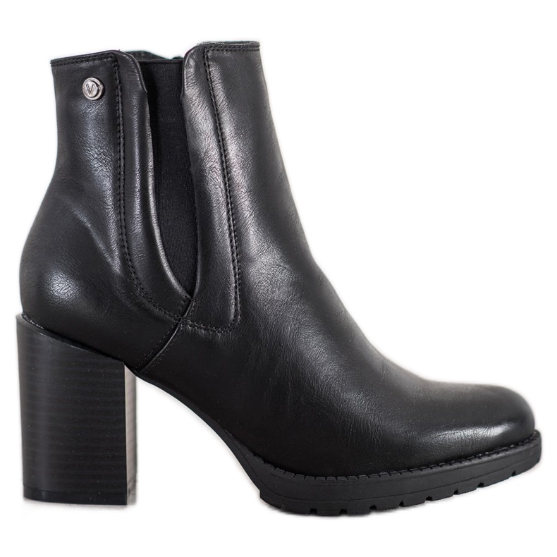 Weide Bequeme Stiefel auf einem Pfosten schwarz