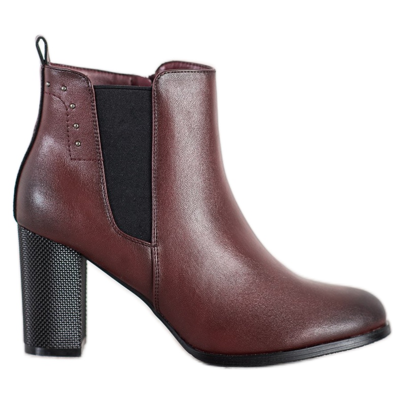 SHELOVET Stiefel mit dekorativem Absatz braun