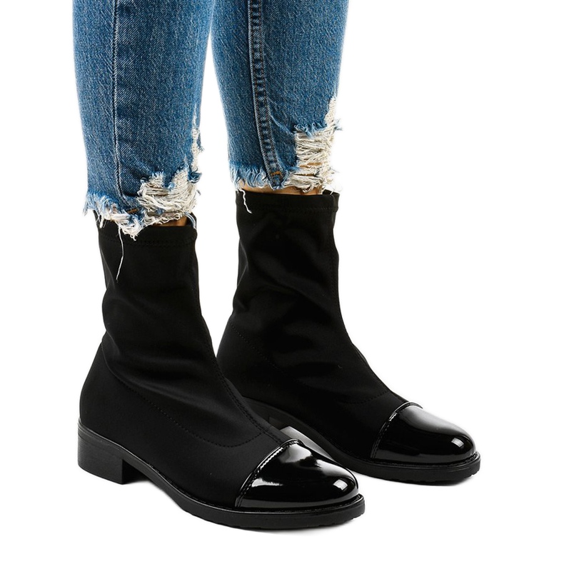 NC780 schwarze flache Slip-On Stiefel