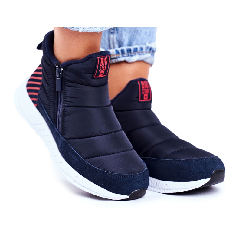 Damen Jugend Schneestiefel Big Star Navy Blue GG274471 navy blau