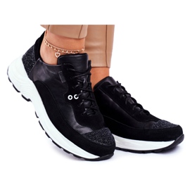 Damen Sportschuhe Sneakers Maciejka Leder 04845-01 schwarz