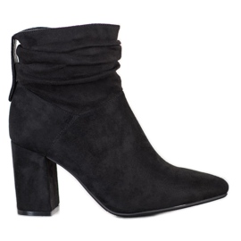 SHELOVET Stiefel mit hohen Absätzen aus Wildleder schwarz