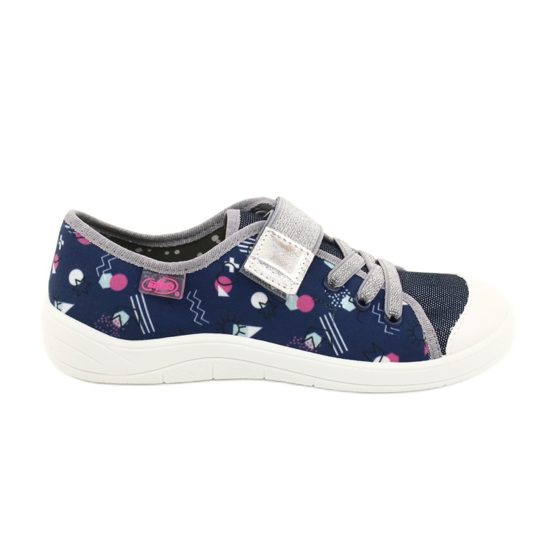 Befado Kinderschuhe 251Y149 navy blau rosa silber- grau