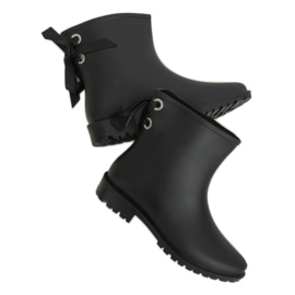 Black DC12 Schwarze Damengaloschen mit Schleife